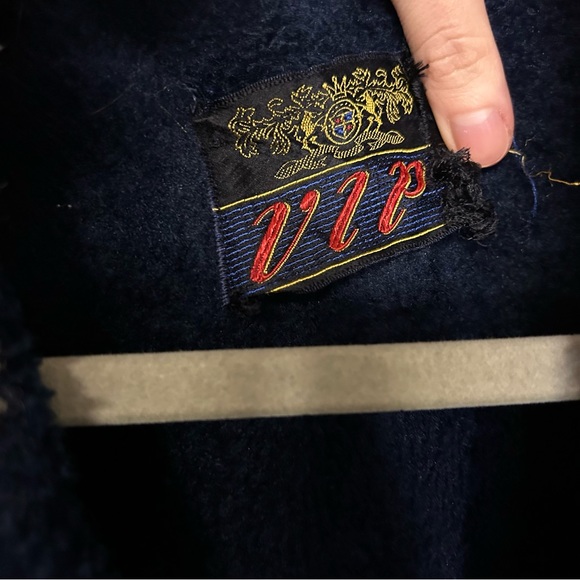 Cream & Navy plaid vintage wool jacket - Picture 5 of 5